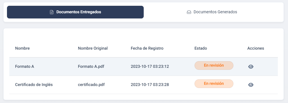 Documentos en revisión